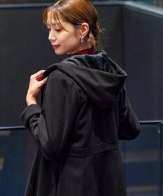 Tiaclasse ウール調フレアフードコート