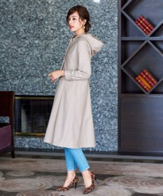 Tiaclasse ウール調フレアフードコート