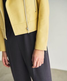 GRACE CONTINENTAL ノーカラーレザーライダースジャケット