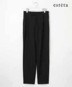 23区 【エステータ】ウールトロドライストレッチ タックテーパード パンツ