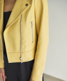 GRACE CONTINENTAL ノーカラーレザーライダースジャケット