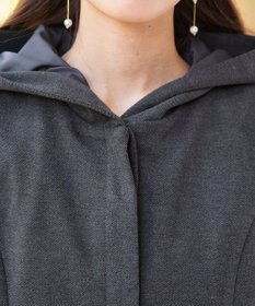 Tiaclasse ウール調フレアフードコート