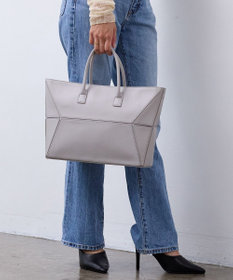 TOPKAPI 【TREASURE TOPKAPI】フェイクレザー ジオメトリック ショルダー付 トートバッグ