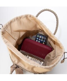 UNBILLION カシュカシュ cachecache / 下がりグログラン柄編みトート カゴバッグ