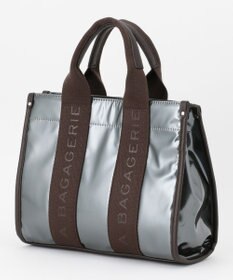 LA BAGAGERIE ソフトエナメル　ロゴテープ2WAYトートバッグ　Mサイズ