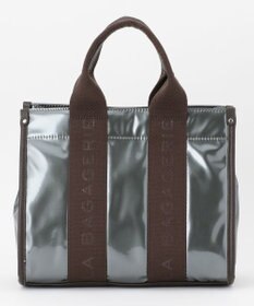 LA BAGAGERIE ソフトエナメル　ロゴテープ2WAYトートバッグ　Mサイズ