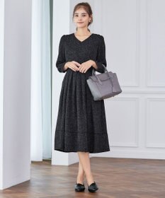 Tiaclasse 【洗える】配色パイピングフレアワンピース