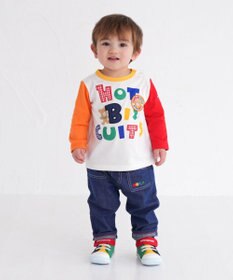 MIKI HOUSE HOT BISCUITS 【80-120cm】 カラフルロゴ 長袖Tシャツ