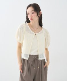 earth music&ecology フラワーコード刺繍カーディガン