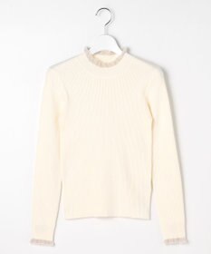 Feroux シアーフリル・ハイネックリブプルオーバー