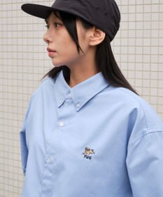 WEGO 【ユニセックス着用ITEM/MLサイズ展開】オックスフォードワンポイントシャツ（SS）