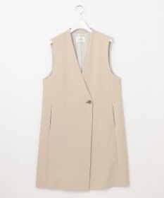 23区 【セットアップ対応】トロピカル2WAYストレッチ Vネック ノーカラー ジレ