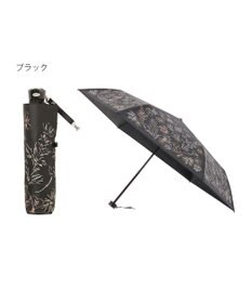 MOONBAT 【遮光率100％/遮熱/UV】LANVIN en Bleu (ランバン オン ブルー)晴雨兼用日傘 ドローイング フラワー 花柄 折りたたみ傘 簡単開閉