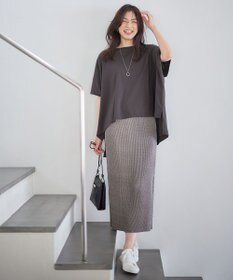 ANY L 【ウエストゴム】プリーツアイラインスカート