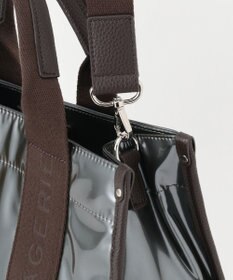 LA BAGAGERIE ソフトエナメル　ロゴテープ2WAYトートバッグ　Mサイズ