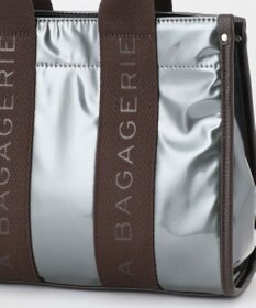 LA BAGAGERIE ソフトエナメル　ロゴテープ2WAYトートバッグ　Mサイズ