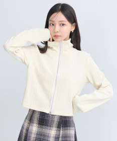 earth music&ecology ベロアケーブルＺｉｐカーディガン