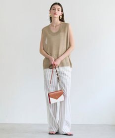 BEIGE， MORION / リネン レイヤードニット