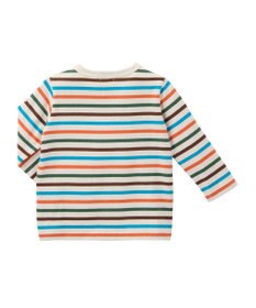 MIKI HOUSE HOT BISCUITS 【80-120cm】ボーダー柄 ワンポイント長袖Tシャツ