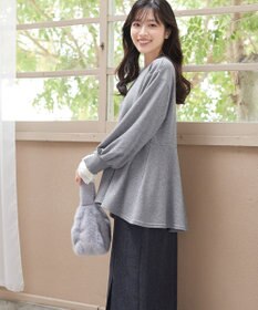 Tiaclasse 【吸水発熱・洗える】袖口ドッキングカットソープルオーバー