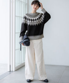 23区 【洗える】ジャガード クルーネック ニット
