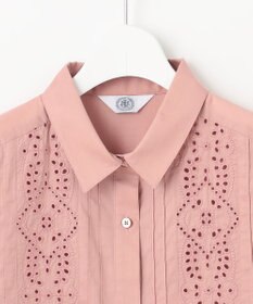 J.PRESS LADIES 【洗える】セルロースライト刺繍  シャツ ブラウス