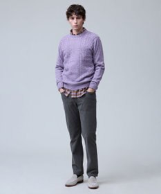 J.PRESS MEN ウール×カシミヤの上質素材【Cash Lamb's Wool】ケーブルクルーネック ニット_25年モデル