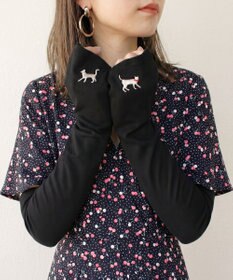 ORuKuBET 【WOMEN】 おさんぽねこ刺繍UVグローブ / UVカット / 猫グッズ