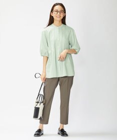 J.PRESS LADIES 【洗える・撥水・防汚】コットンFITTYシャーク テーパード パンツ