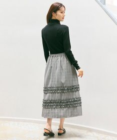 Feroux パールボタン リブタートル ニット