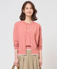 J.PRESS LADIES BASIC HT COTTON クルーネック カーディガン