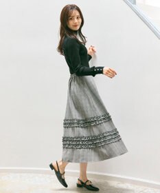 Feroux パールボタン リブタートル ニット