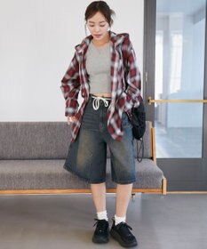 WEGO フードチェックBIGシャツ