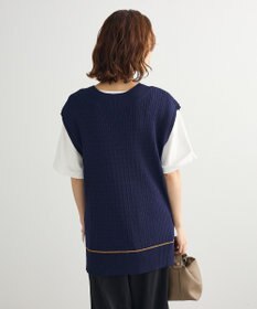 Green Parks 裾ラインケーブルニットベスト