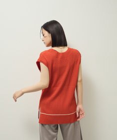 Green Parks 裾ラインケーブルニットベスト