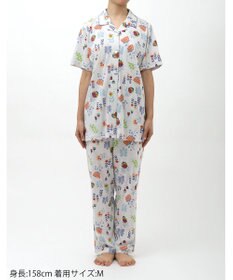 Wing ウイングスリープ パジャマ 5分袖 長ズボン 綿レーヨン天竺素材 レディース EP8024 ウイング／ワコール