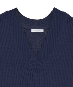 Green Parks 裾ラインケーブルニットベスト