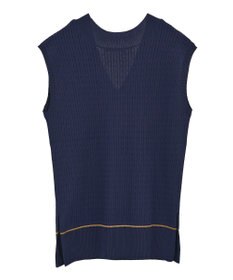 Green Parks 裾ラインケーブルニットベスト