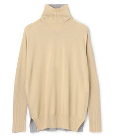 BEIGE， 【洗える・VERY NaVY12月号掲載】LA MONNAIE / バイカラーウールタートルニット