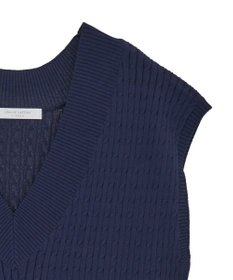 Green Parks 裾ラインケーブルニットベスト