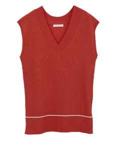 Green Parks 裾ラインケーブルニットベスト