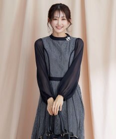 Tiaclasse 【洗える】レースコンビフレアワンピース