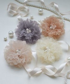 Tiaclasse チュールフラワーコサージュ