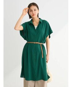 Green Parks ＳＥＴ２点　合皮ベルト＋ミディシャツワンピース