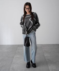 WEGO 【25年秋冬新作】ニュアンスライン配色プルオーバー