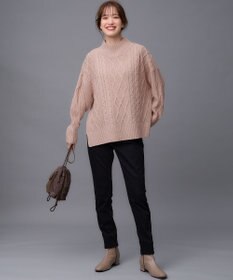 ANY 【6色展開】ソフトアクリルハイネックケーブルニット