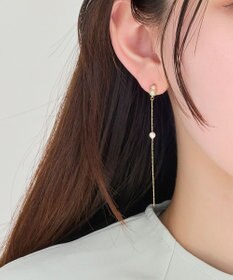 Phoebe 【痛くないシリーズ】ルミナスパールロングライトフィットイヤリング　ゴールド