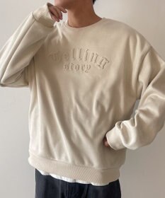 WEGO フェイクスウェードロゴプルオーバー