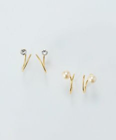 Phoebe 【金属アレルギー対応】ダブルループストーンピアス/ニッケルフリー