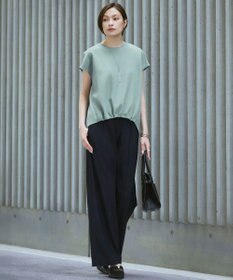 ICB FluidBackSatin フレンチスリーブブラウス